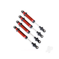 Shocks, GTS, aluminium (Red-anodised) (assembled without springs) (4 pcs) (for use with #8140R TRX-4 Long Arm Lift Kit)