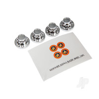 Center caps, wheel (Chrome) (4 pcs) / decal sheet (requires #8255A extended stub axle)