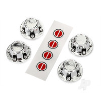 Center caps, wheel (Chrome) (4 pcs) / decal sheet (requires #8255A extended stub axle)