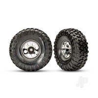 Wheels & Tyres, Assembled, Glued (2.2in classic Chrome wheels, Canyon Trail 5.3x2.2in Tyres, foam inserts) (2) (requires #8255A extended thread stub axle)