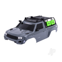 Body, TRX-4 Sport, complete, Grey (painted, decals applied) (includes grille, side mirrors, door handles, windshield wipers, expedition rack, & clipless mounting) (requires #8080X inner fenders)
