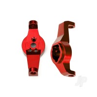 Caster blocks, 6061-T6 aluminium (Red-anodised), left and right