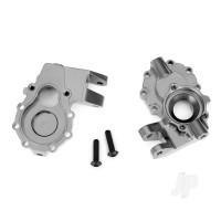 Portal housings, inner (Front), 6061-T6 aluminium (Charcoal Grey-anodised) (2 pcs) / 3x12 BCS (2 pcs)