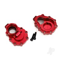 Portal housings, inner (Rear), 6061-T6 aluminium (Red-anodised) (2 pcs) / 2.5x10 CS (2 pcs)