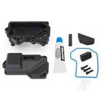 Box, receiver (sealed) (steering servo mount) / receiver cover / access plug / foam pads / silicone grease / 2.5x10 CS (3 pcs)