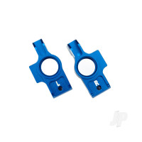 Carriers, stub axle, 6061-T6 aluminium (Blue-anodised), (left & right) / 3x12mm BCS (with threadlock) (2 pcs) / 2.5x6mm BCS (with threadlock) (2 pcs)