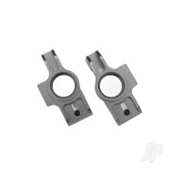 Carriers, stub axle, 6061-T6 aluminium (Grey-anodised), left & right / 3x12mm BCS (with threadlock) (2 pcs) / 2.5x6mm BCS (with threadlock) (2 pcs)