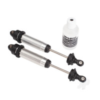 Shocks, GTR, 134mm, Silver aluminium (fully assembled without springs) (Front, threaded) (2 pcs)