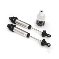 Shocks, GTR, 139mm, Silver aluminium (fully assembled without springs) (Rear, threaded) (2 pcs)