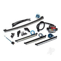 LED light set, complete (includes Front light bar (2 pcs), Rear light bar, curved roof light bar, and high-voltage power amplifier)