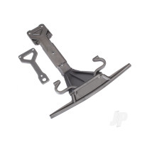 Skid plate, Front (plastic) / support plate (Steel)