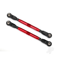 Toe links, Front, Unlimited Desert Racer (Tubes Red-anodised, 7075-T6 aluminium, stronger than Titanium) (102mm) (2 pcs) (assembled with rod ends and hollow balls) / aluminium wrench, 7mm (1pc)