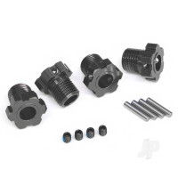 Wheel Hubs, splined, 17mm (Grey-anodised) (4) / 4x5 GS (4), 3x14mm pin (4 pcs)