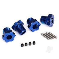 Wheel Hubs, splined, 17mm (Blue-anodised) (4 pcs) / 4x5 GS (4 pcs) / 3x14mm pin (4 pcs)
