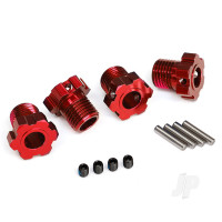 Wheel Hubs, splined, 17mm (Red-anodised) (4 pcs) / 4x5 GS (4 pcs) / 3x14mm pin (4 pcs)