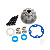 Carrier, Differential (Aluminium) / x-ring gaskets (2 pcs) / ring gear gasket / spacers (4 pcs) / 12.2x18x0.5 metal washer