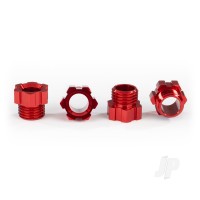 Stub axle nut, aluminium (Red-anodised) (4)