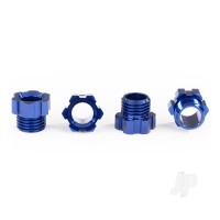 Stub axle nut, aluminium (Blue-anodised) (4)