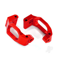 Caster blocks (C-Hubs), 6061-T6 aluminium (Red-anodised), left & right / 4x22mm pin (4 pcs) / 3x6mm BCS (4 pcs) / retainers (4 pcs)