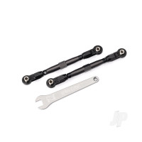 Toe links, Front (Tubes Grey-anodised, 7075-T6 aluminium, stronger than Titanium) (88mm) (2 pcs) / rod ends, rear (4 pcs) / rod ends, front (4 pcs) / aluminium wrench (1pc)