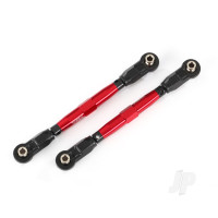 Toe links, Front (Tubes Red-anodised, 7075-T6 aluminium, stronger than Titanium) (88mm) (2 pcs) / rod ends, Rear (4 pcs) / rod ends, Front (4 pcs) / aluminium wrench (1pc)