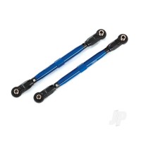 Toe links, front (TUBES Blue-anodised, 7075-T6 aluminium, stronger than titanium) (2) (for use with #8995 WideMaxx suspension kit)