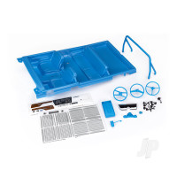 Interior, Chevrolet Blazer (1969 -1972) (Blue) (includes rollbar, gauge bezel, steering wheel and column, shifter, armrest, decals) (fits #9111, 9112, 9130, or 9131 series bodies) (#9111 or 9112 series bodies require #9128 body cage for installation)