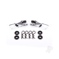 Mirrors, side, Chrome (left & right)/ o-rings (4)/ body clips (4) (fits #9111 body)