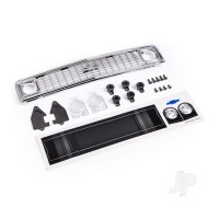 Grille, Chevrolet Blazer (1972)/ grille retainers (5)/ headlight housing (2)/ lens (2)/ 2.6x8 BCS (5)/ 2.5x6 BCS (4) (fits #9111 body)