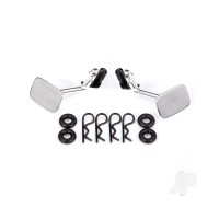 Mirrors, side, Chrome (left & right)/ o-rings (4)/ body clips (4) (fits #9112 body)