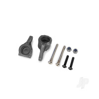 Steering blocks, extreme heavy duty, Grey (left & right) / 3x26mm hinge pins (2 pcs) / 3x15mm BCS (2 pcs) (for use with #9180, 9181, 9182 upgrade kit)