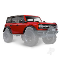 Body, Ford Bronco (2021), complete, Red (painted) (includes grille, side mirrors, door handles, fender flares, windshield wipers, spare tyre mount, & clipless mounting) (requires #8080X inner fenders)