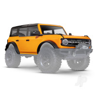 Body, Ford Bronco (2021), complete, Orange (painted) (includes grille, side mirrors, door handles, fender flares, windshield wipers, spare tyre mount, & clipless mounting) (requires #8080X inner fenders)