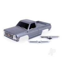 Body, Chevrolet K10 Truck (1979), complete, Silver (painted, decals applied) (includes grille, side mirrors, door handles, windshield wipers, front & rear bumpers, clipless mounting) (requires #9288 inner fenders)