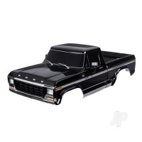 Body, Ford F-150 (1979), complete, Black (painted, decals applied) (includes grille, side mirrors, door handles, windshield wipers, & clipless mounting) (requires #9288 inner fenders). Roll bar sold separately (choose Chrome 9262, Black 9262R, or Chrome with lights 9262X).