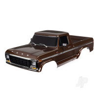 Body, Ford F-150 (1979), complete, Brown (painted, decals applied) (includes grille, side mirrors, door handles, windshield wipers, & clipless mounting) (requires #9288 inner fenders). Roll bar sold separately (choose Chrome 9262, Black 9262R, or Chrome with lights 9262X).