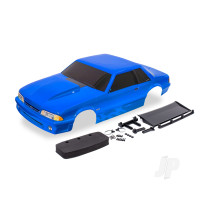 Body, Ford Mustang, Fox Body, Blue (includes side mirrors, wing, wing retainer, rear body mount posts, foam body bumper, & mounting hardware)