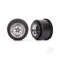 Wheels, Weld Chrome with Black (rear) (2 pcs)
