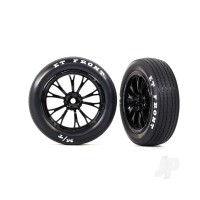 Wheels & Tyres, Assembled, Glued (Weld Gloss Black wheels, tyres, foam inserts) (front) (2 pcs)