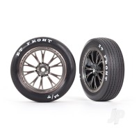 Wheels & Tyres, Assembled, Glued (Weld Satin Black Chrome wheels, tyres, foam inserts) (front) (2 pcs)