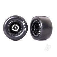 Wheels & Tyres, Assembled, Glued (Weld Glossy Black wheels, Mickey Thompson Drag Slicks, sticky compound, foam inserts) (rear) (2 pcs)