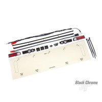 LED lights, tail lights (Red) / zip ties (9) / tail light housings (left & right) / tailgate trim (Black Chrome)