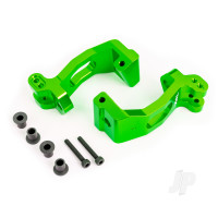 Caster blocks (c-hubs), 6061-T6 aluminium (Green-anodised), left & right / kingpin bushings (4 pcs)