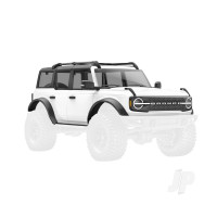 Body, Ford Bronco (2021), complete, White (includes grille, side mirrors, door handles, fender flares, windshield wipers, spare Tyre mount, & clipless mounting)