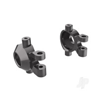 Steering blocks, 6061-T6 aluminium (dark titanium-anodised) (left & right)/ 2.5x12mm BCS (with threadlock) (2)/ 2x6mm SS (with threadlock) (4)