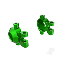 Steering blocks, 6061-T6 aluminium (green-anodised) (left & right)/ 2.5x12mm BCS (with threadlock) (2)/ 2x6mm SS (with threadlock) (4)