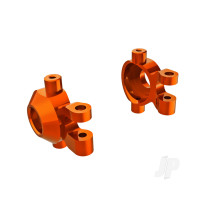 Steering blocks, 6061-T6 aluminium (orange-anodised) (left & right)/ 2.5x12mm BCS (with threadlock) (2)/ 2x6mm SS (with threadlock) (4)