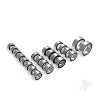 Ball bearing set, Black rubber sealed, complete (3x6x2.5mm (8), 5x8x2.5mm (4), 4x8x3mm (4), 8x12x3.5mm (2), 3.5x7x2.5mm (4))