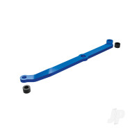 Steering link, 6061-T6 aluminium (Blue-anodised) / servo horn, metal / spacers (2) / 3x6mm CCS (with threadlock) (1) / 2.5x7mm SS (with threadlock) (1)