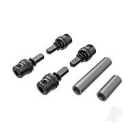 Driveshafts, centre, male (steel) (4 pcs) / driveshafts, centre, female, 6061-T6 aluminium (Dark Titanium-anodised) (front & rear) / 1.6x7mm BCS (with threadlock) (4 pcs)
